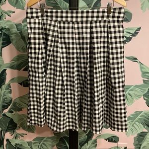 Black & White Check Pleated Full Skirt, Juniors XL, with Pockets & Back Zipper